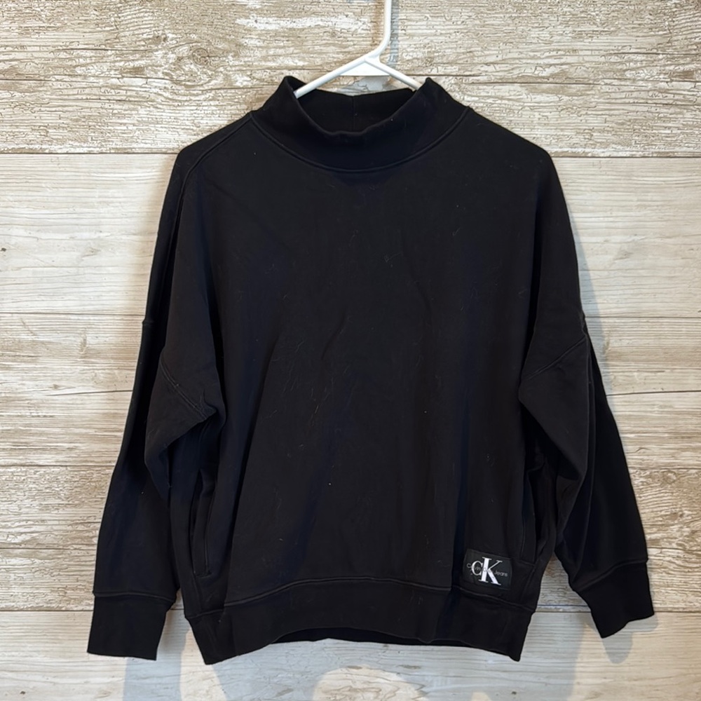 Calvin Klein Black Mock Neck Sweatshirt Size Small